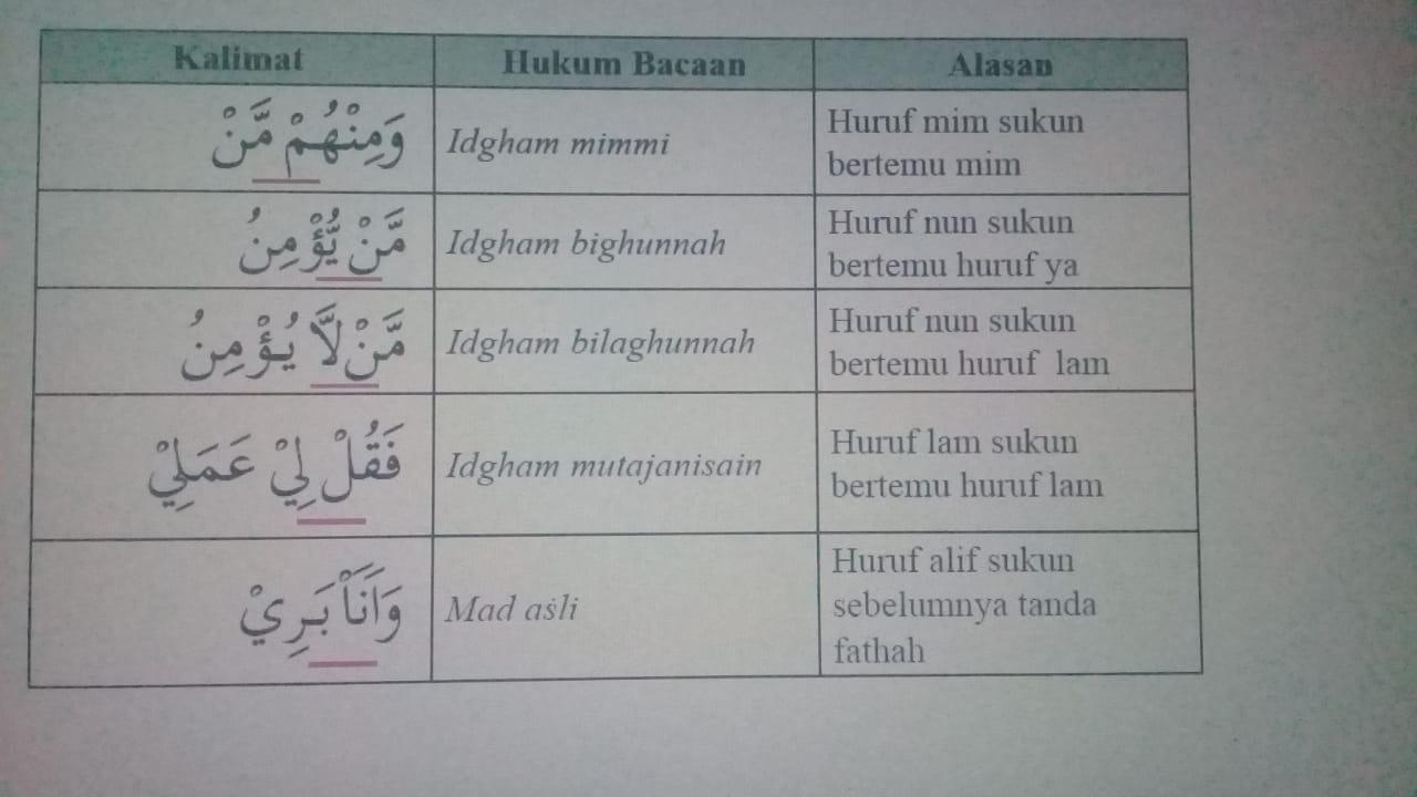 Pada ayat tersebut sebenarnya banyak sekali kata/kalimat yang mengandung hukum bacaan tajwid. - Brainly.co.id