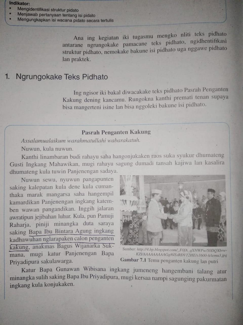4. “Bapa Ibu Bintara Agung ingkang kadhawuhan NGLARAPAKEN calon penganten kakung” NGLARAPAKEN - Brainly.co.id