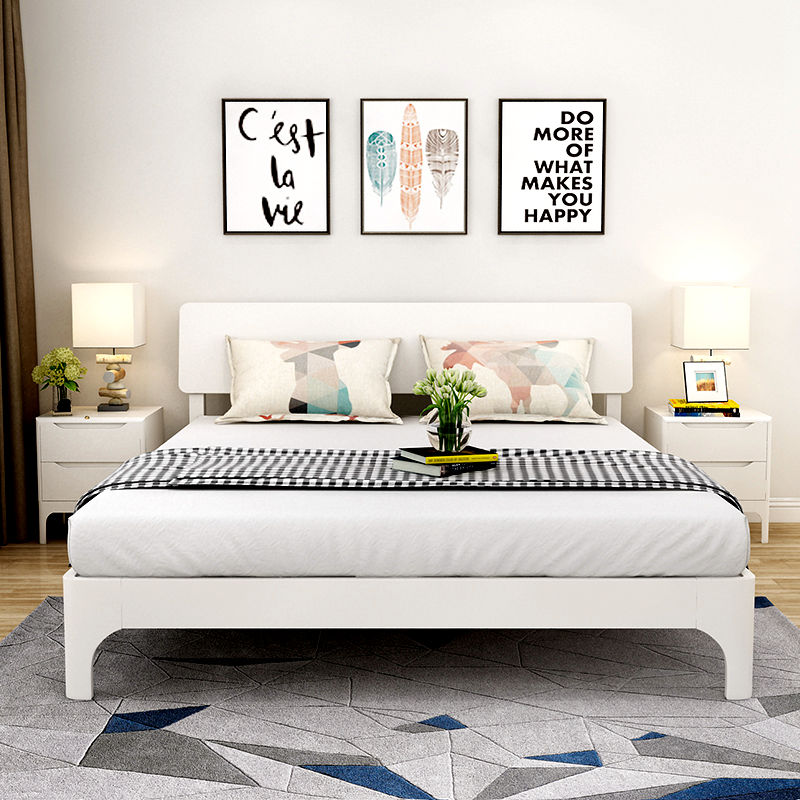 2020 New Solid Wood Bed 1 5 M Modern Simple Double Bed Master Bedroom 1 2 M Bed Frame Strong And Durable Bed Lazada Ph