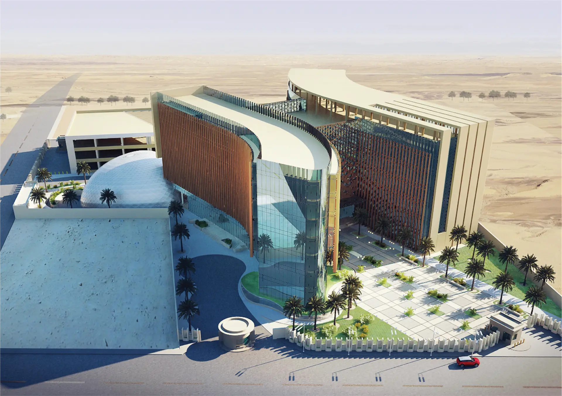 Ministry of Culture Architecture Saudi Arabia – modern landmark building by IDC with curved façade and glass design