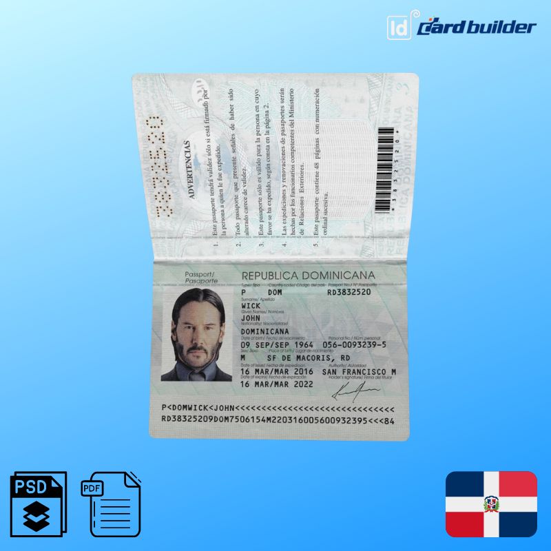 Dominican Republic Passport Template