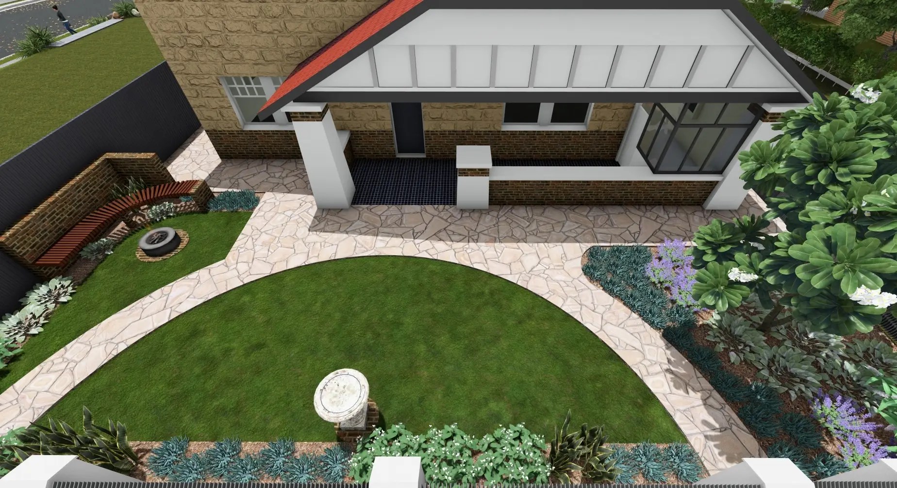 3D representation of a landscape design