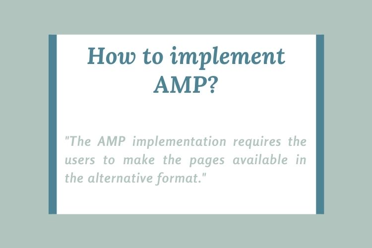 How to implement AMP?
