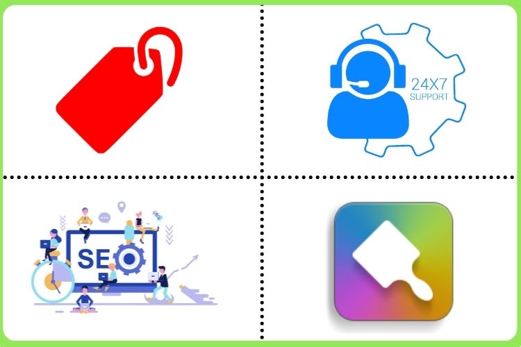 Price, Support, SEO, Design