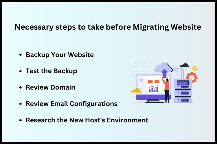 necessary steps to take before migration of website