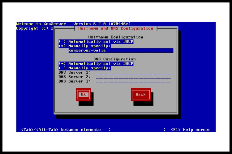 In the Host name Select Manually Specify (“XenServer-Valia”) and Click on Ok