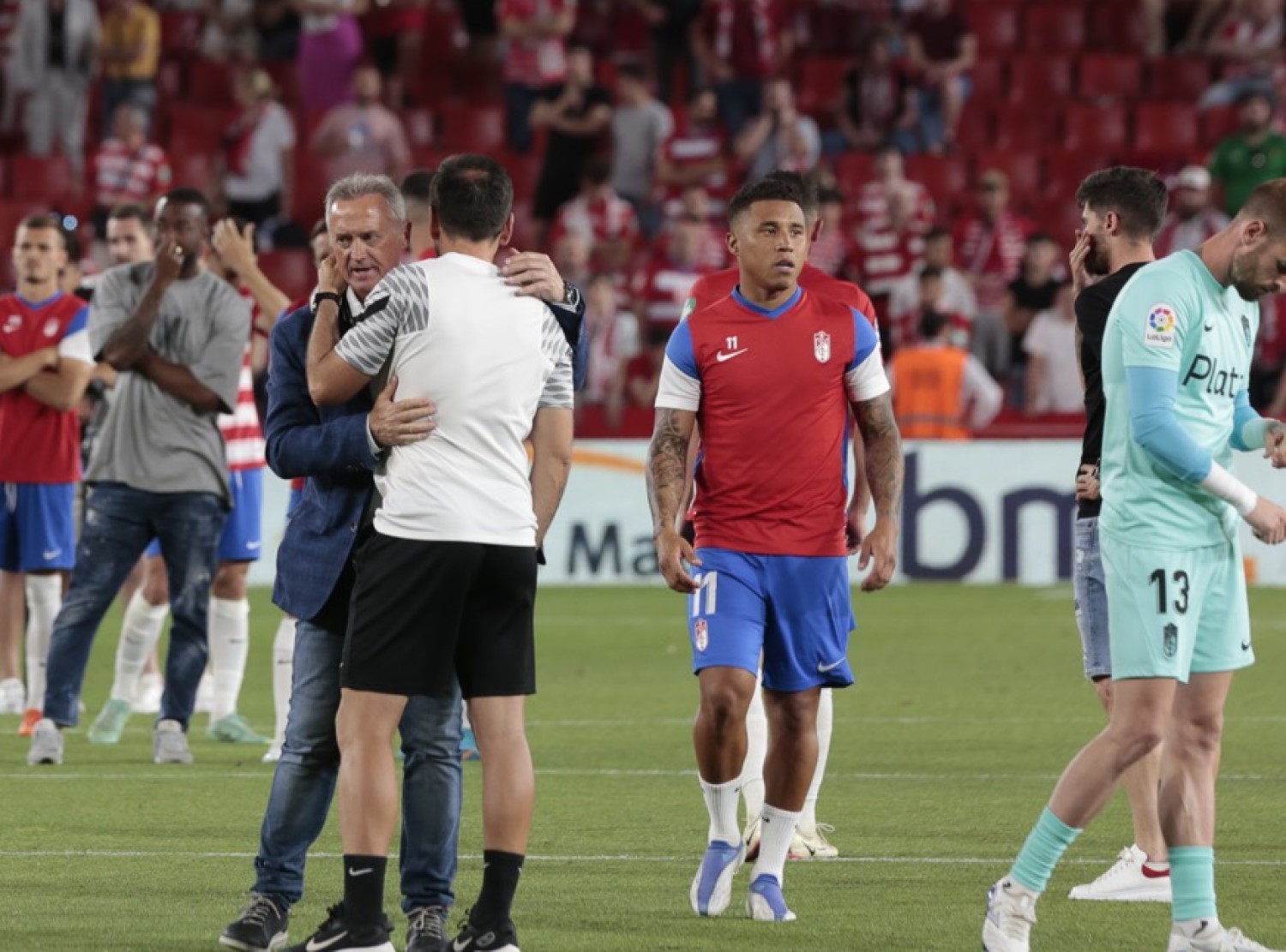 Las imágenes del descenso del Granada CF. Darwin Machís se quedó en la banca ante Espanyol