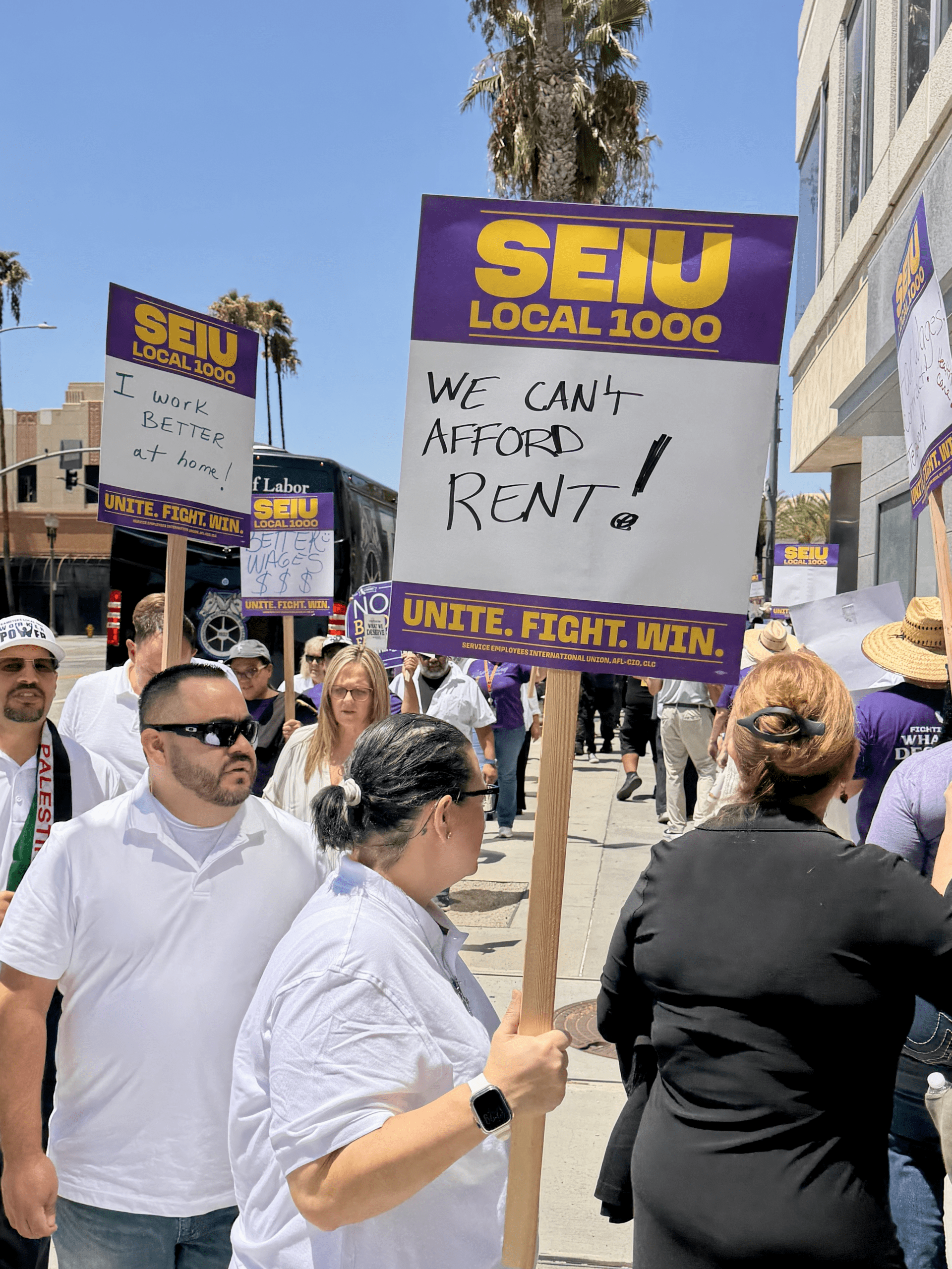 SEIU State Workers Picket in San Bernardino Over Wages, Benefits and Telework