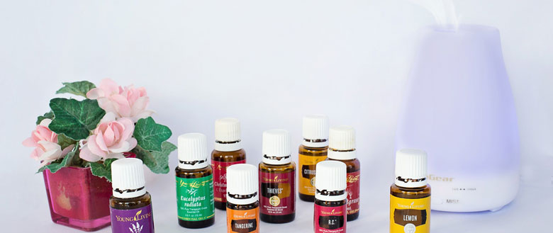 Essential oils by a diffuser