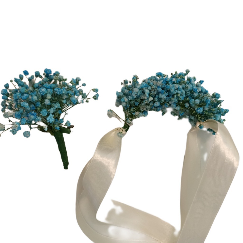 Set bratara si coarda gypsophila albastra