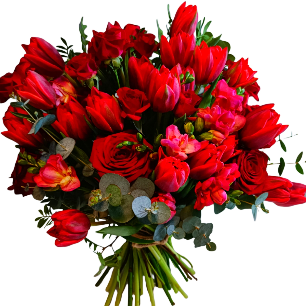 Buchet proaspat cu flori rosii