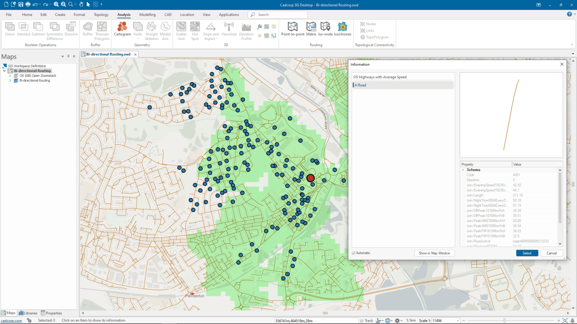 SIS route-finding engine now supports bi-directional route costs, for cases where the average speed in one direction on a road is faster than in the other direction.
