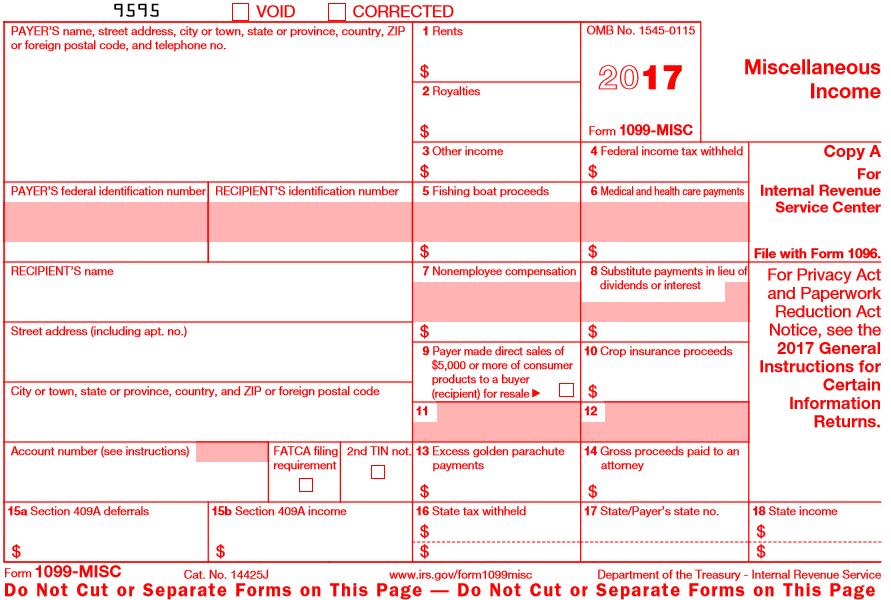 1099 Misc Form Example