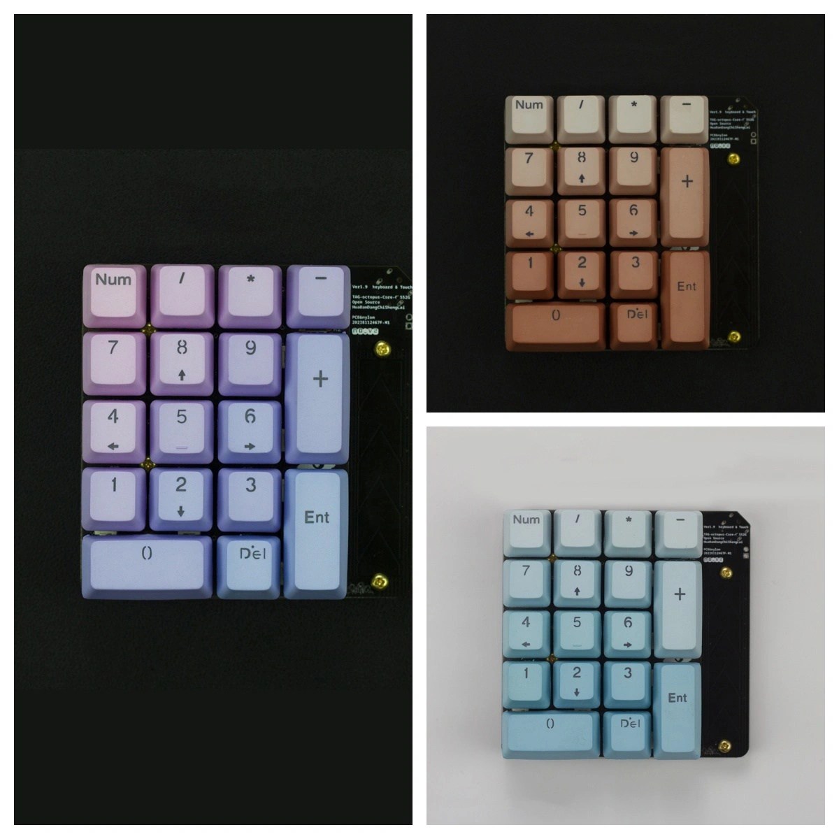 17 Keys Numpad PBT Doubleshot Backlit Keycaps Frost Blue