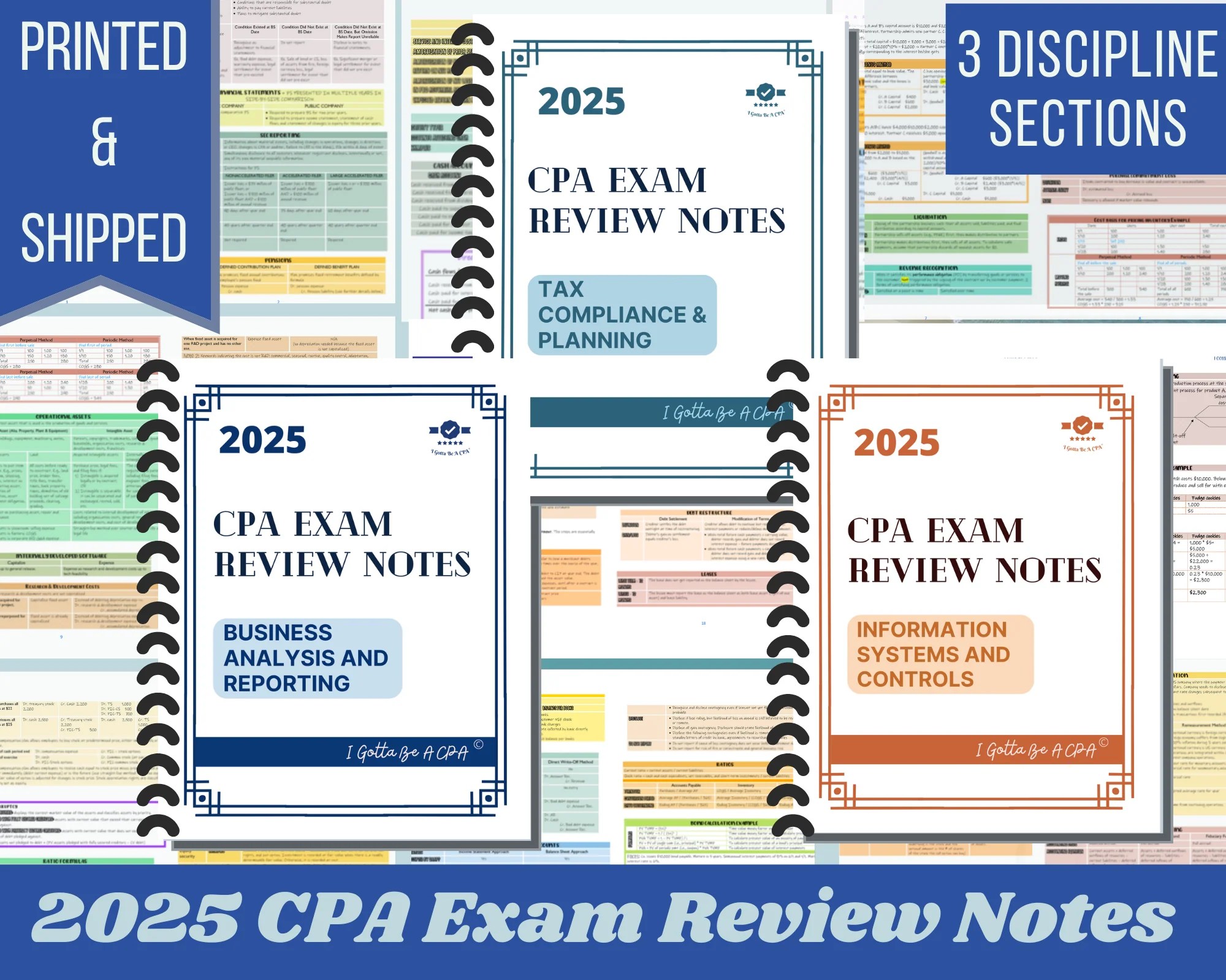 2025 Cpa Exam Review Notes 3 Discipline Sections Bar Isc Tcp I