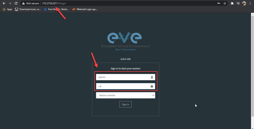 Dashboard eve-ng