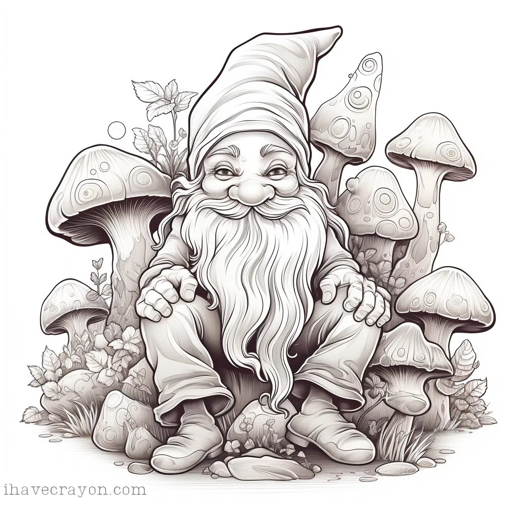 Gnome coloring pages! free download and print!