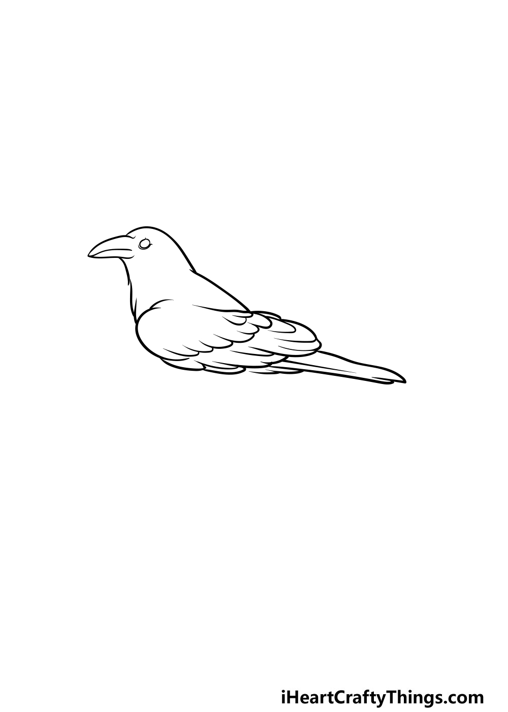 Tutorial about how to draw realistic ravens. Crow Drawing How To Draw A Crow Step By Step