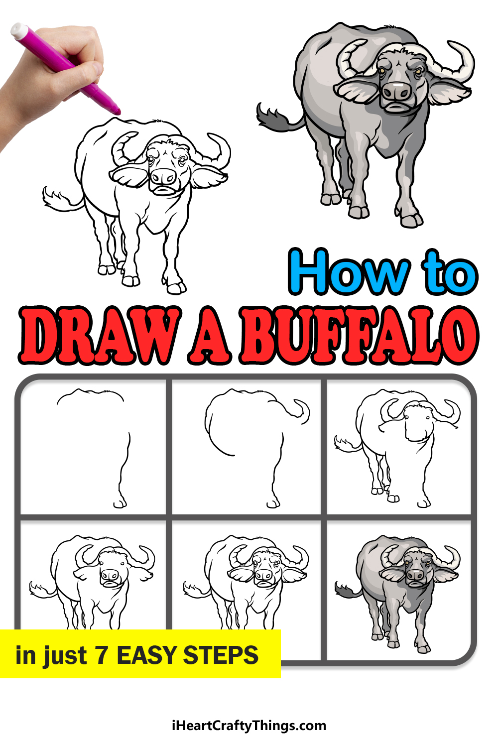 The best selection of royalty free buffalo outline vector art, graphics and stock illustrations. Buffalo Drawing How To Draw A Buffalo Step By Step