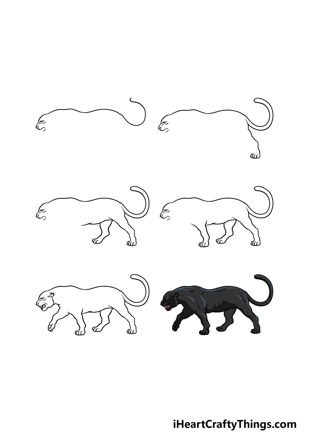 Tuto dessin black panther dessin panthère noire, dessin au crayon,. Panther Drawing - How To Draw A Panther Step By Step