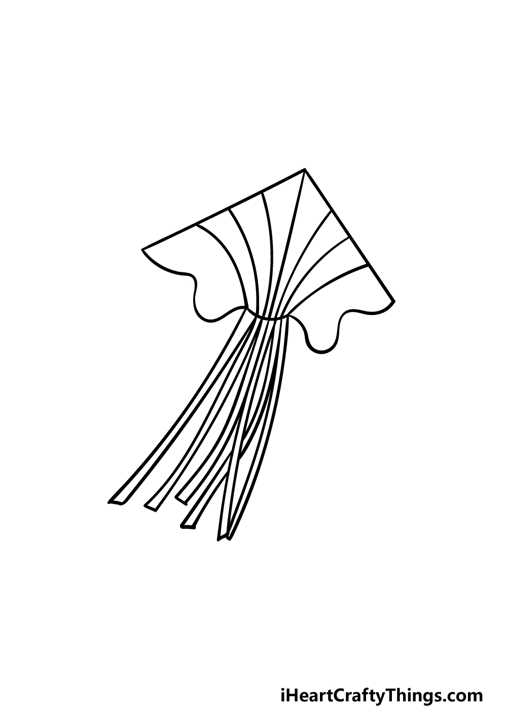 Kite coloring pages feature various types of kite pictures including simple geometric kite pictures, more complex patterned kite pictures . Kite Drawing How To Draw A Kite Step By Step