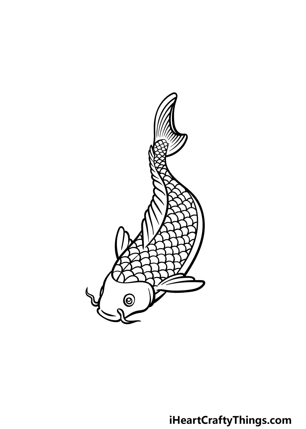 This will form the fish's head. Japanese Koi Fish Drawing How To Draw Japanese Koi Fish Step By Step