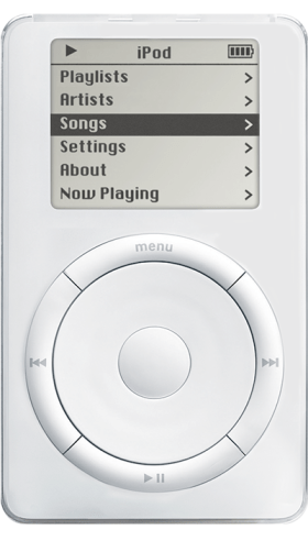 Ilustração do primeiro iPod.