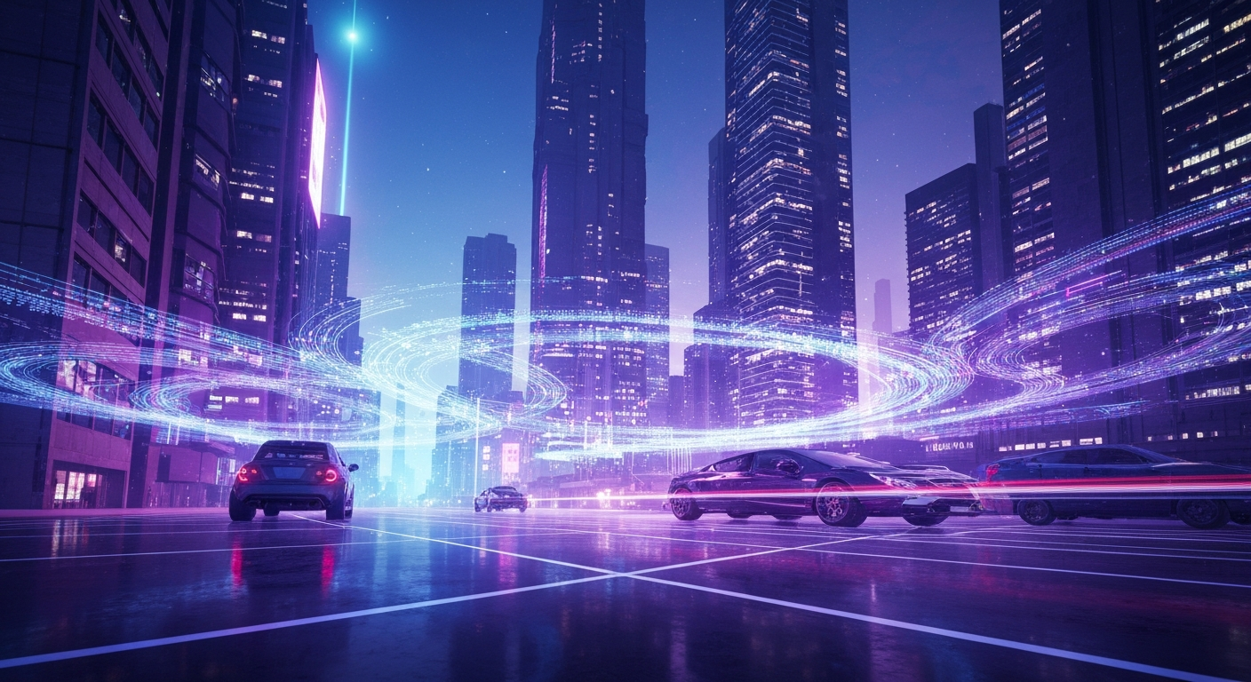 AI 모델 보안 위협을 상징하는 사이버보안 일러스트