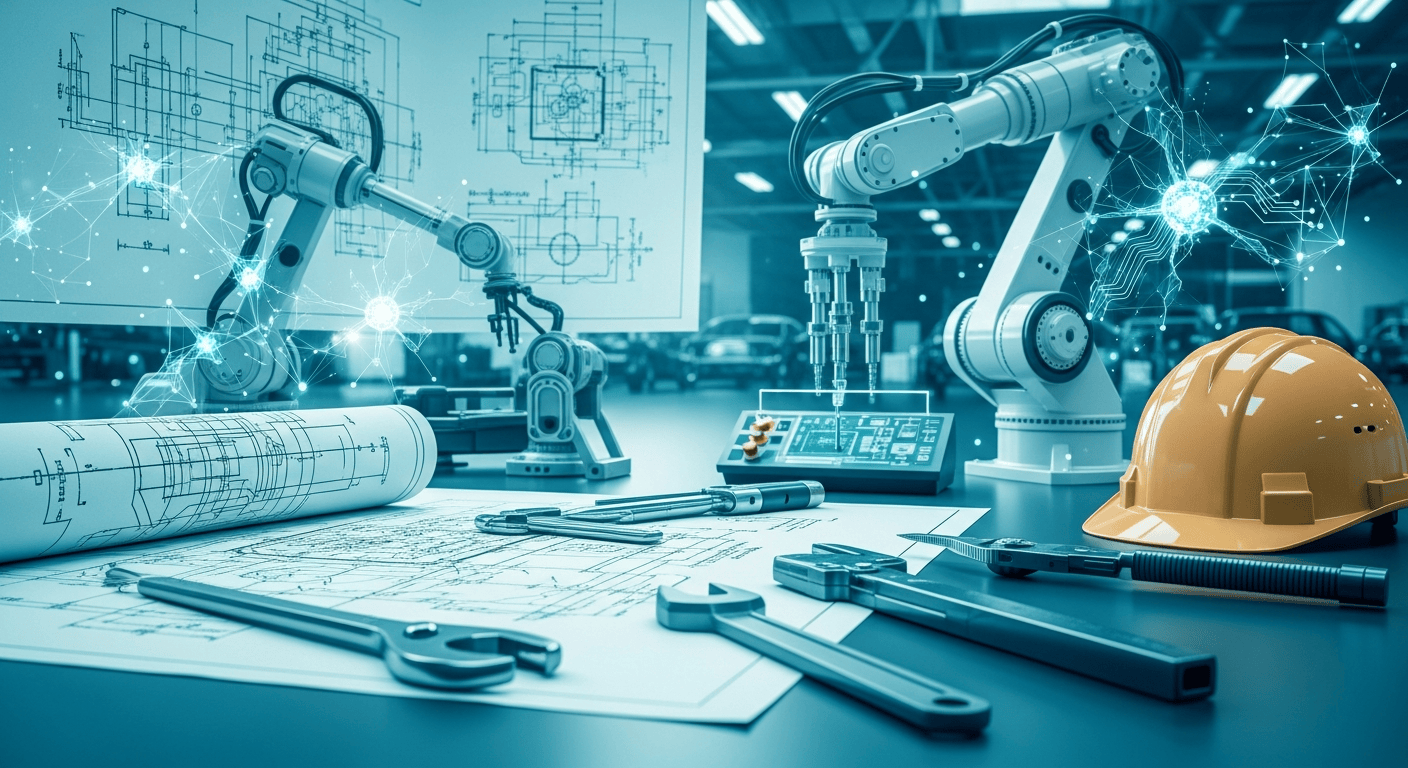 Veteran engineers and AI automation meet on a modern automotive manufacturing line