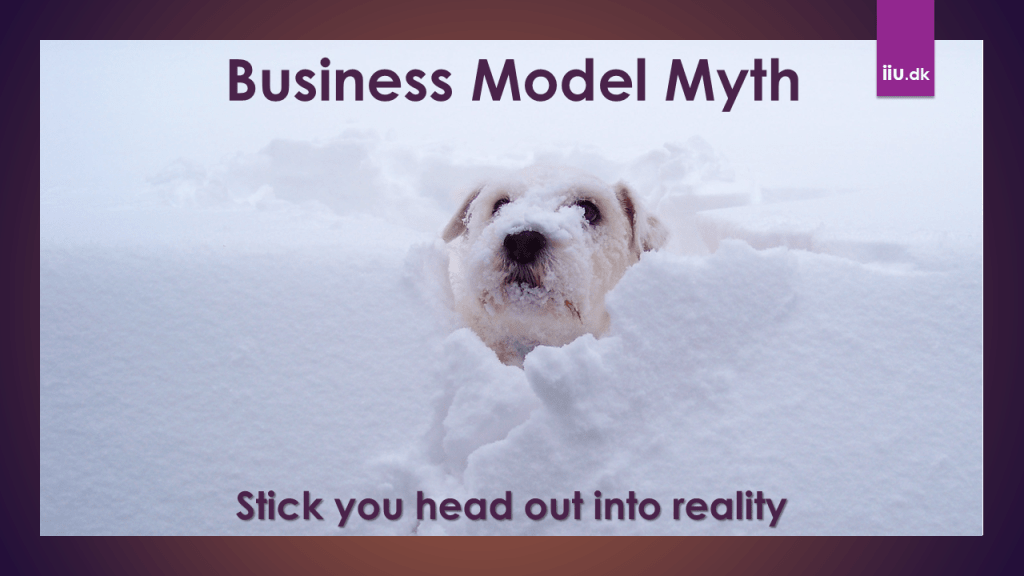 The unique business model myth - Dog in snow