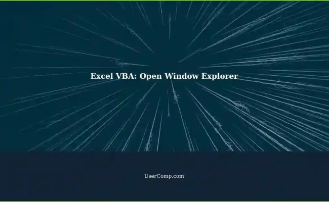Control Window Explorer Using VBA In Excel: A Step-by-Step Guide