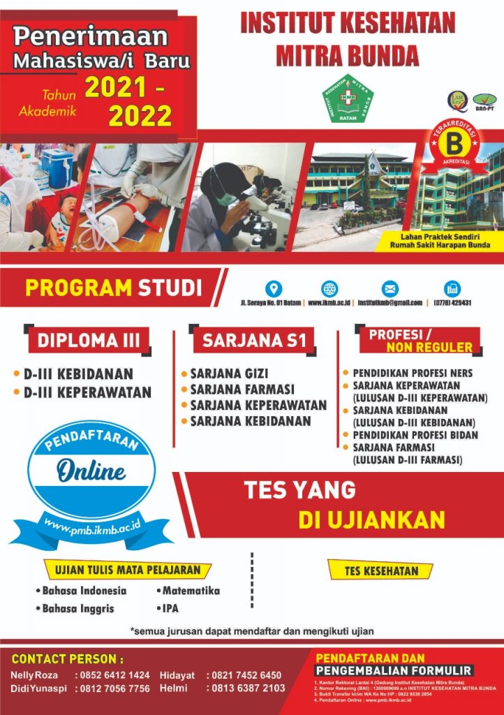 TELAH DIBUKA…!!!! PENDAFTARAN MAHASISWA BARU 2021-2022 – Institut Kesehatan  Mitra Bunda