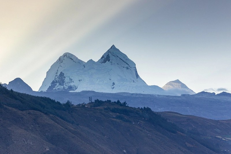 Huandoy mountain with its four peaks