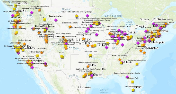Editable Map of Archery Ranges – Illinois Target Archery Association