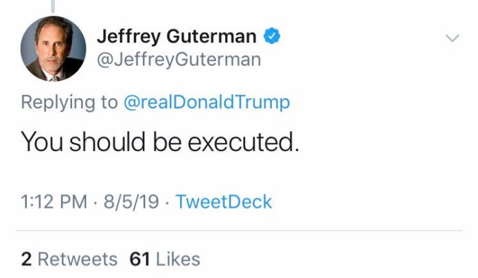 Twitter Verified "Mental Health Counselor" Says President Trump Should Be Executed 2 guterman