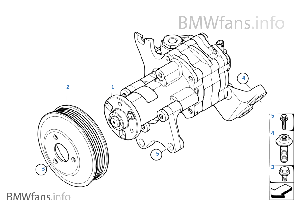 Power steering pump location bmw x6