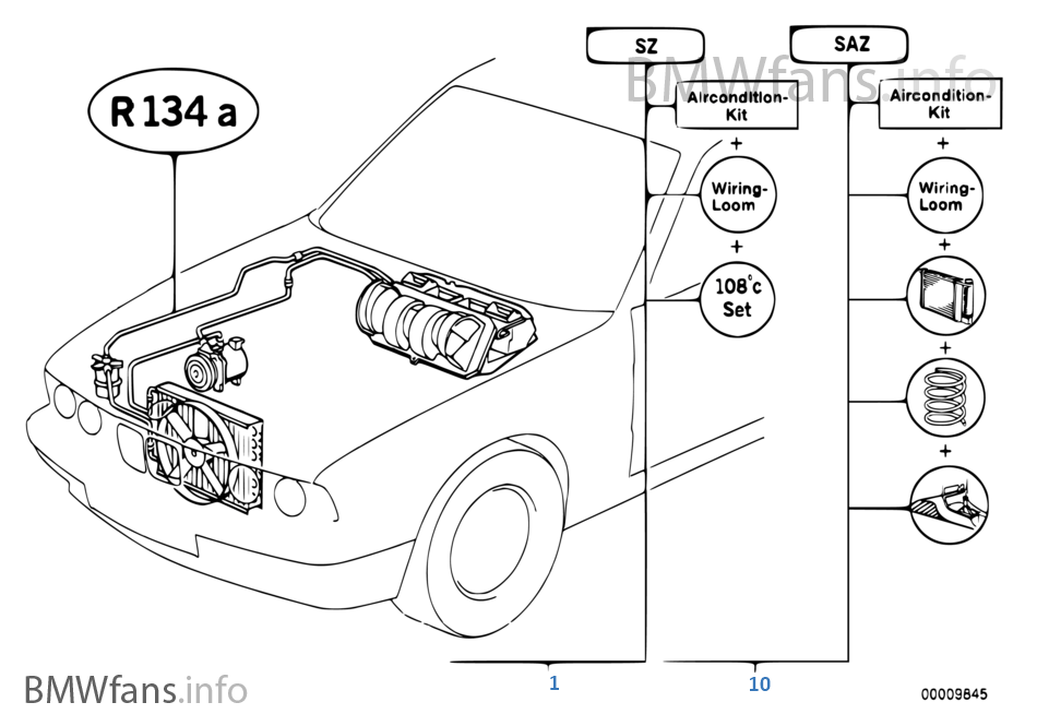 Air Conditioning System R134a Bmw 5 E34 535i M30 Europe