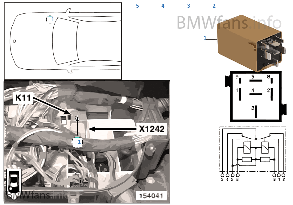 Relay for windshield wiper k11