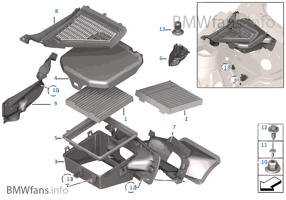 Microfilter/housing parts