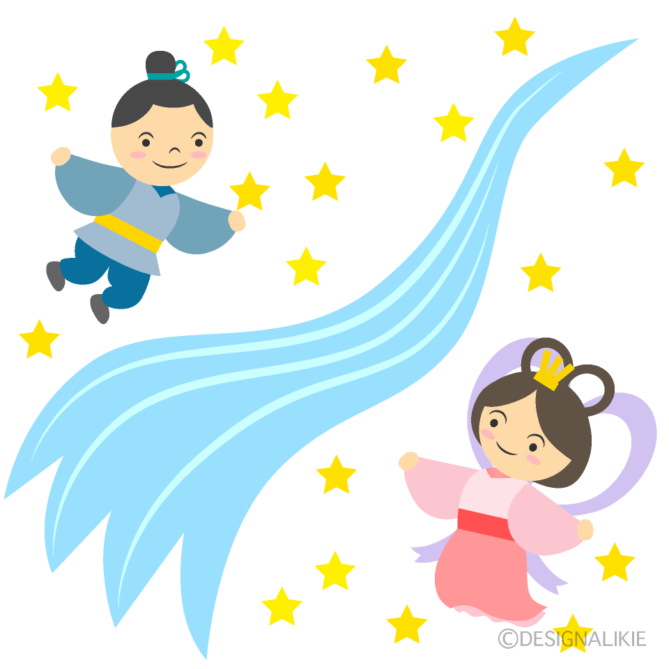 天の川と織姫彦星イラストのフリー素材｜イラストイメージ