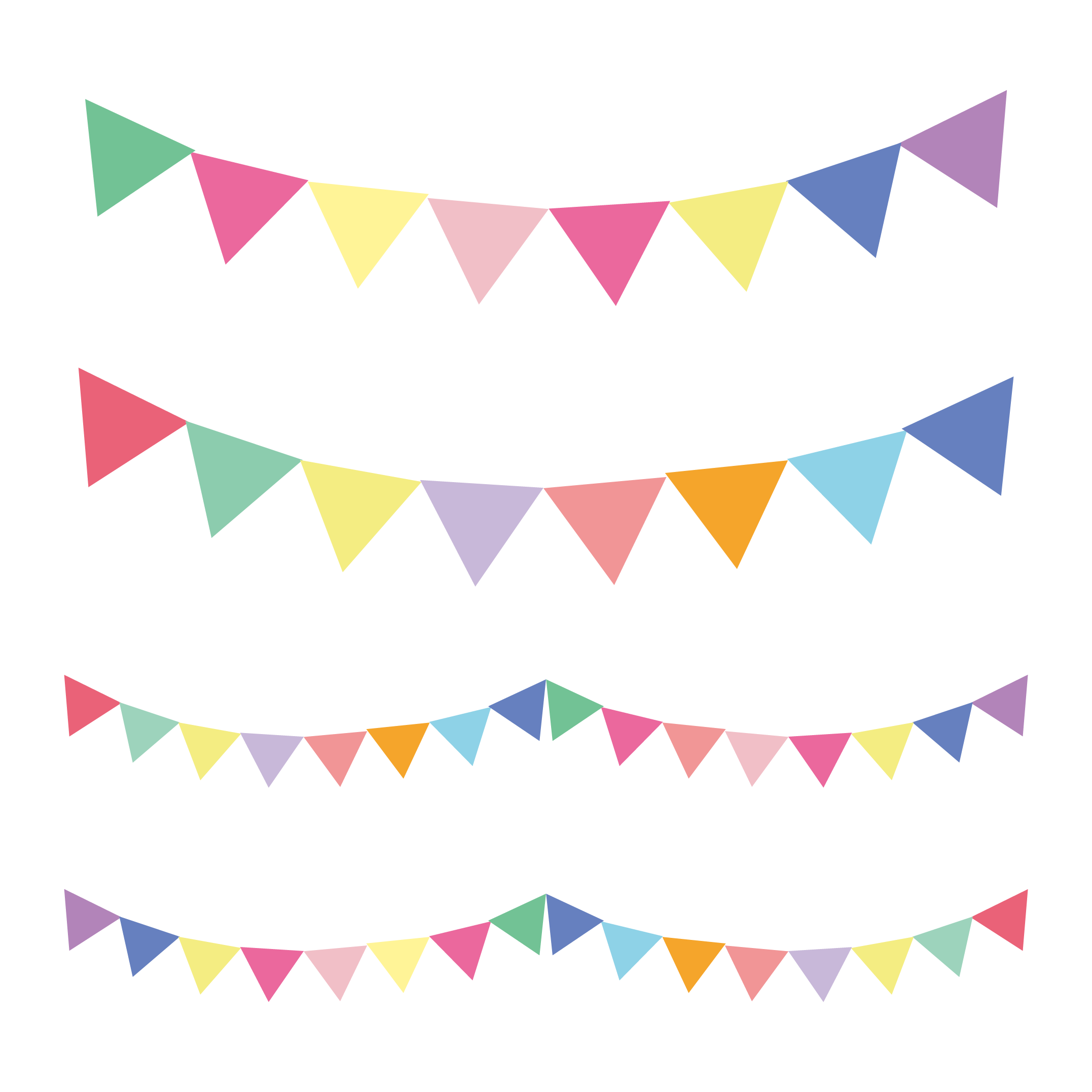 ガーランド イラスト カラフルでポップでかわいい♪ | 商用フリー(無料)のイラスト素材なら「イラストマンション」