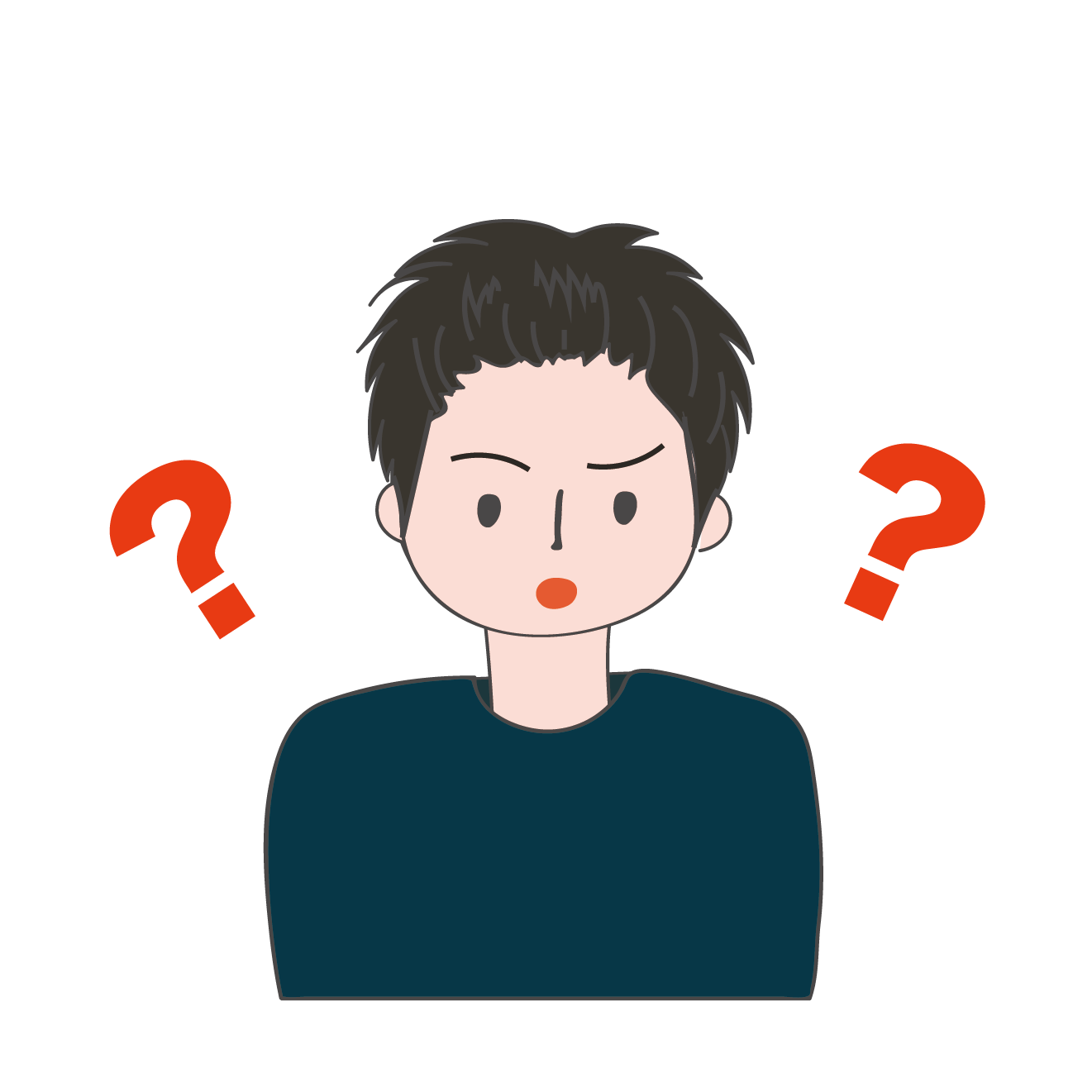 えっ！ハテナ？な表情の男性 イラスト | 商用フリー(無料)のイラスト素材なら「イラストマンション」