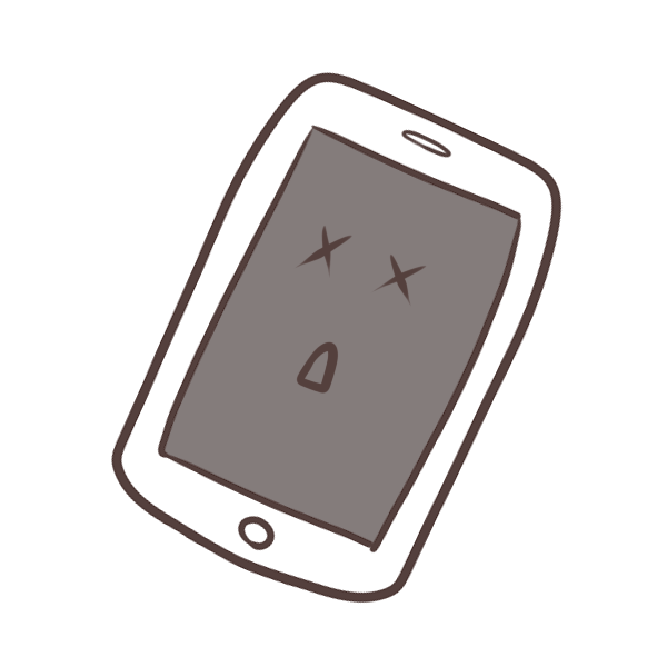 故障しているスマフォのイラスト | かわいいフリー素材が無料のイラストレイン