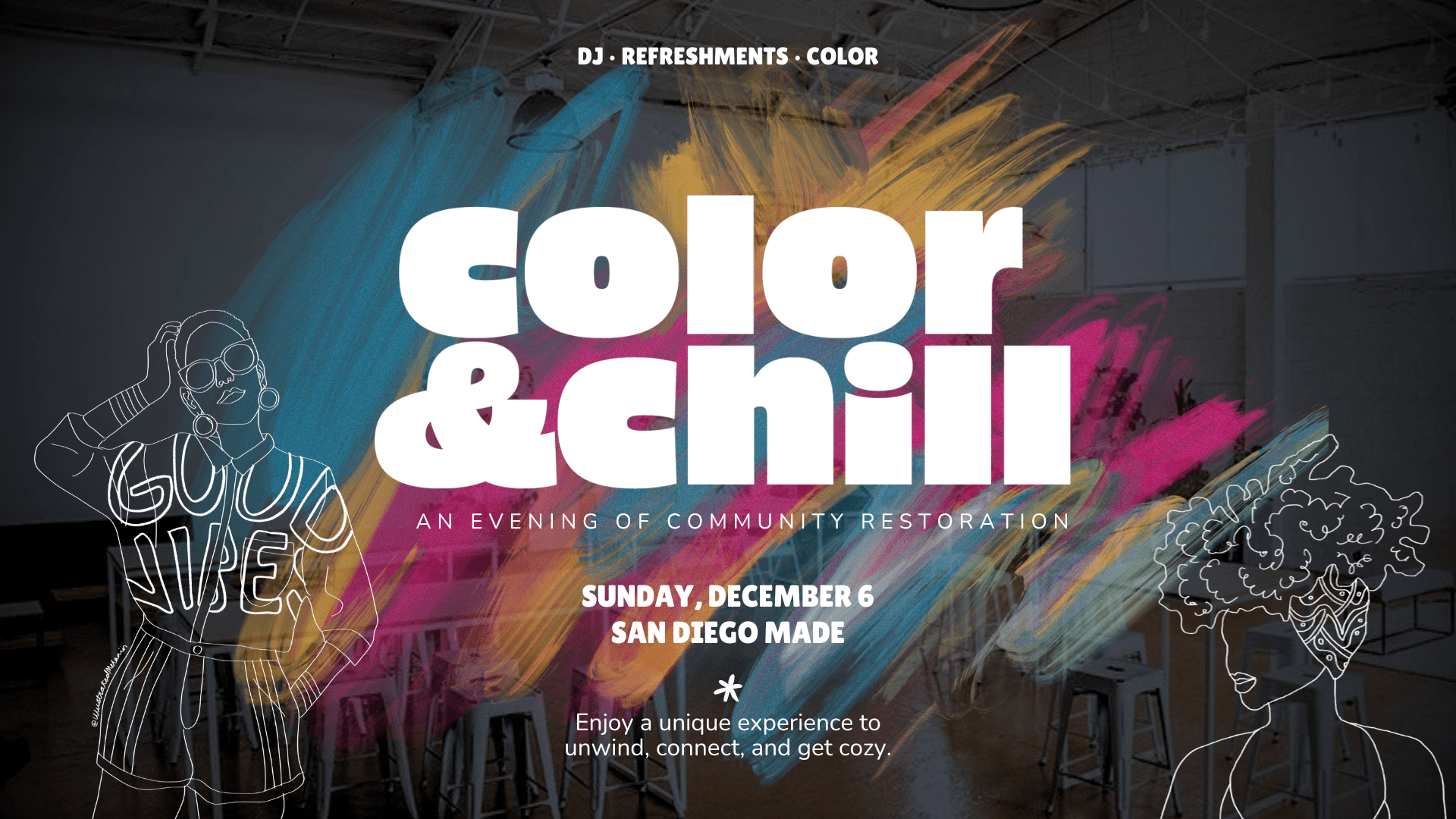 color and chill event graphic