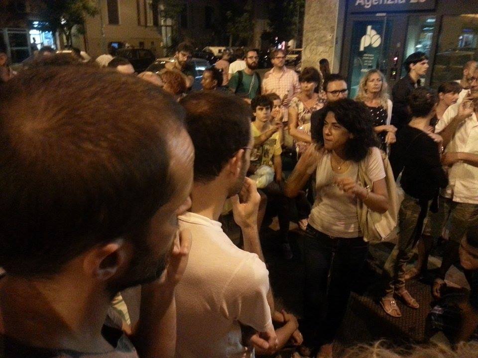 Assemblea Piazza della Marranella - Donatella riporta l'esperienza del Cantiere di Alo' Giovannoli