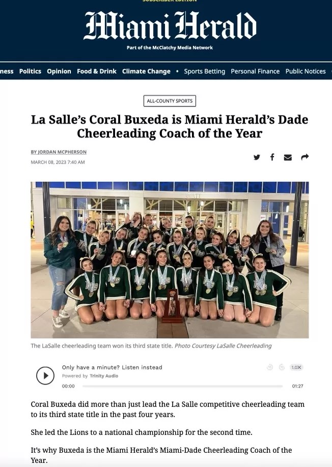 Congratulations to Ms. Coral Buxeda.