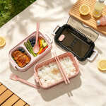Lunchera Vianda Con Cubiertos Pote Alimentos Dos Pisos - Imagen 6