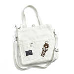 Cartera Bolsa Totebag Moderna Lona Multi Cierres - Pequeña