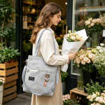 Cartera Bolsa Totebag Moderna Lona Multi Cierres - Mediana - Imagen 5
