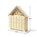 Calendario Adviento Navidad Grande Casita De Madera C/ Luces - Imagen 3
